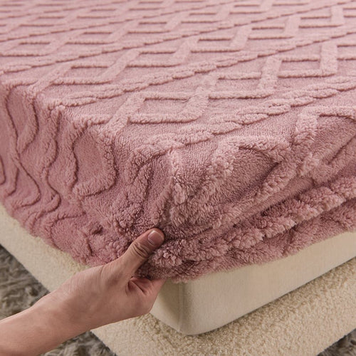 Velvet Fitted Sheet Set with Elastic Noxord