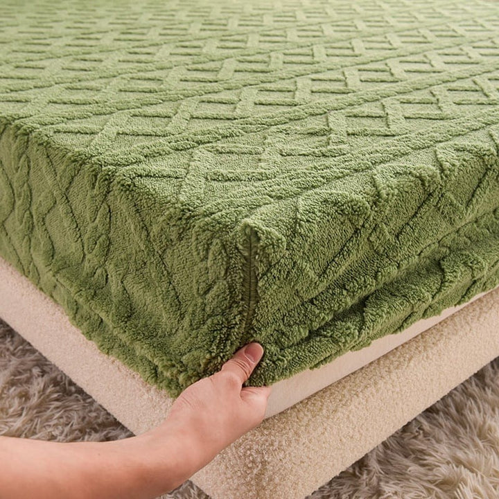 Velvet Fitted Sheet Set with Elastic Noxord