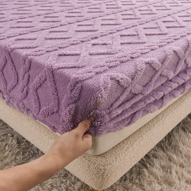 Velvet Fitted Sheet Set with Elastic Noxord