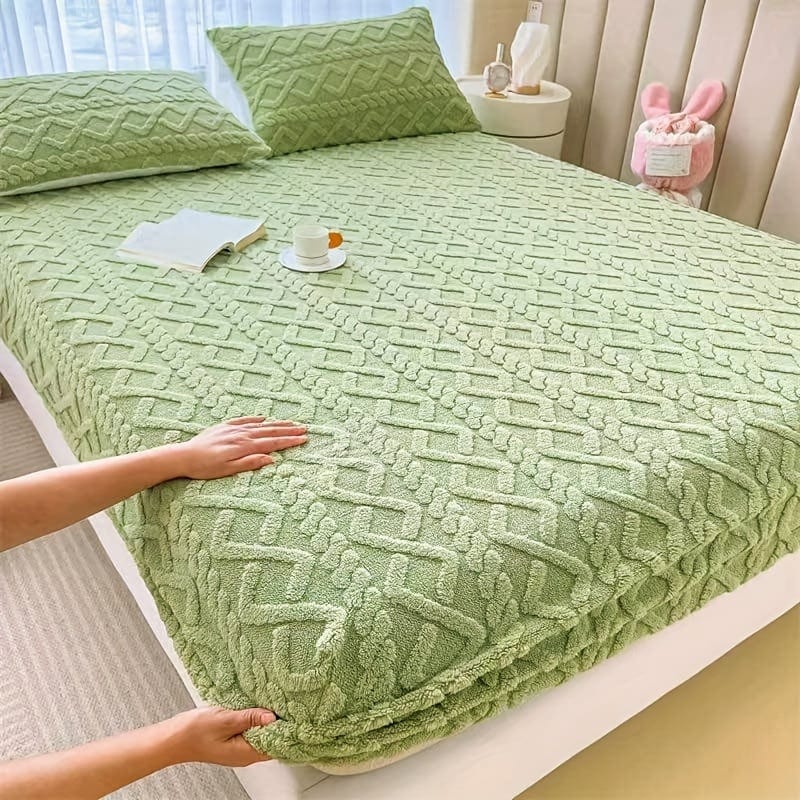 Velvet Fitted Sheet Set with Elastic Noxord