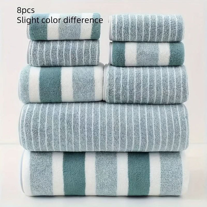 8-Piece Coral Fleece Towel Set (Quick-Dry)