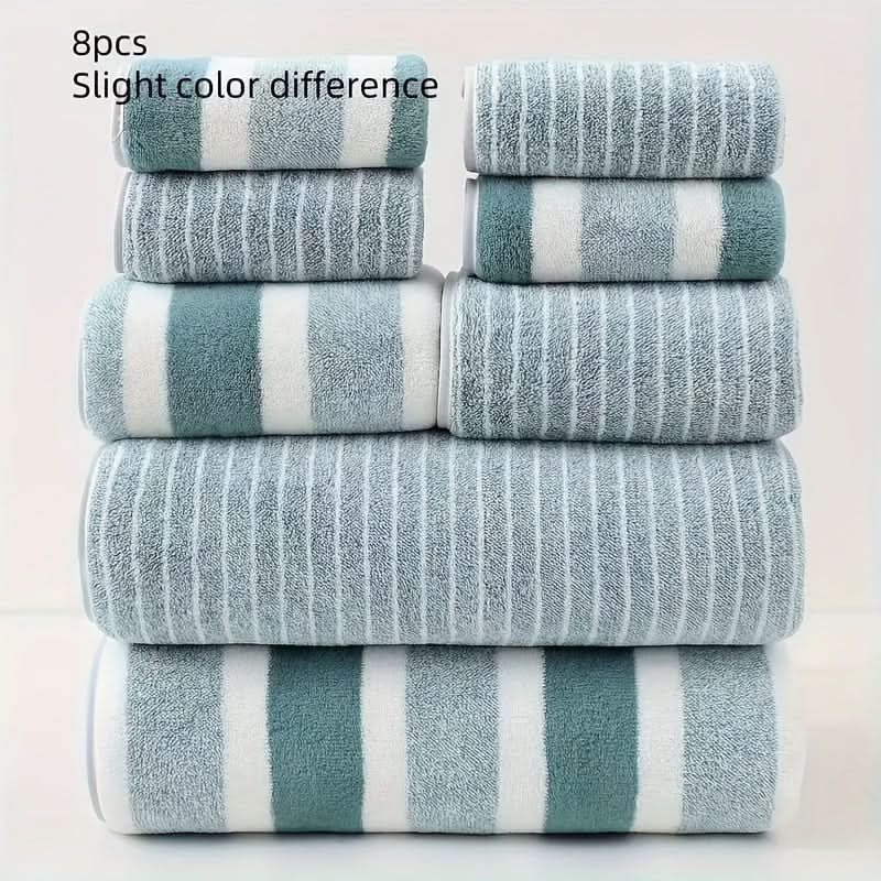 8-Piece Coral Fleece Towel Set (Quick-Dry)