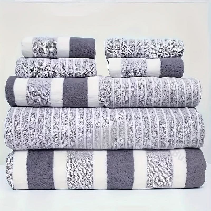 8-Piece Coral Fleece Towel Set (Quick-Dry)