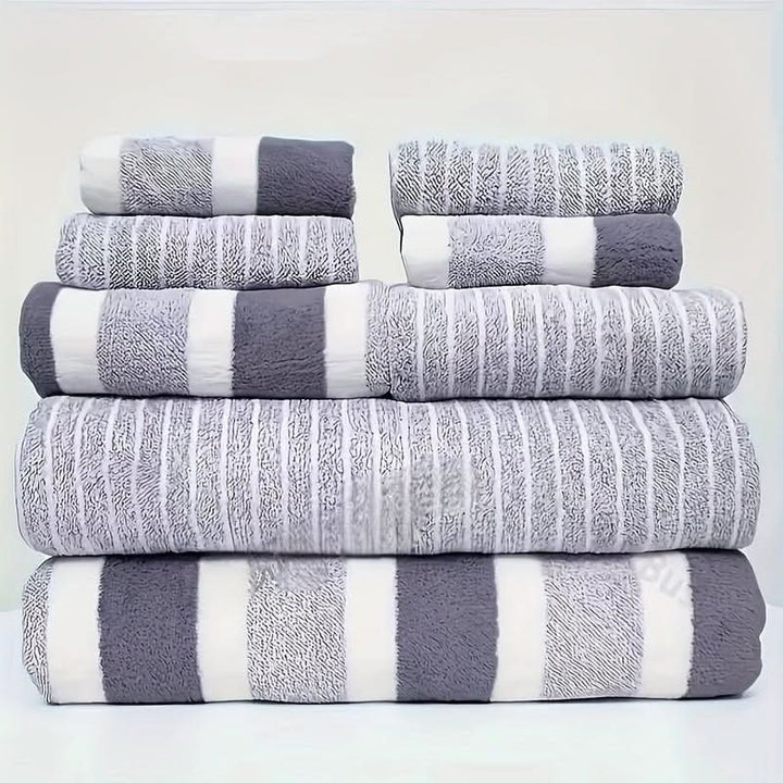 8-Piece Coral Fleece Towel Set (Quick-Dry)