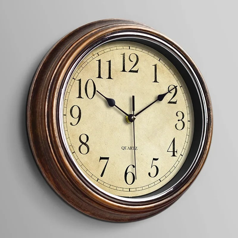 Kalsten | WoodLuxe classic wall clock – stylish silent wooden decorative clock 30 cm