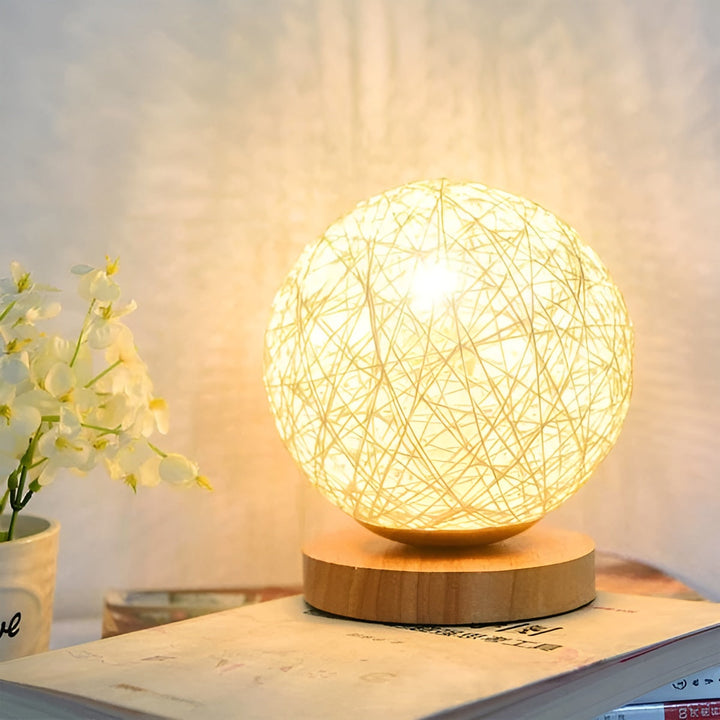 TwineGlow Light - Modern USB Rechargeable Rattan Table Lamp | Kalsten