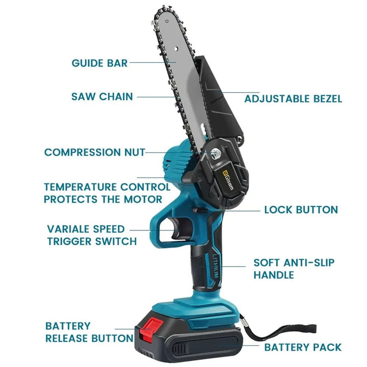 Noxord | Cordless Electric Chainsaw | Lightweight, Ergonomic Design & Ideal for Effortless Pruning and Trimming