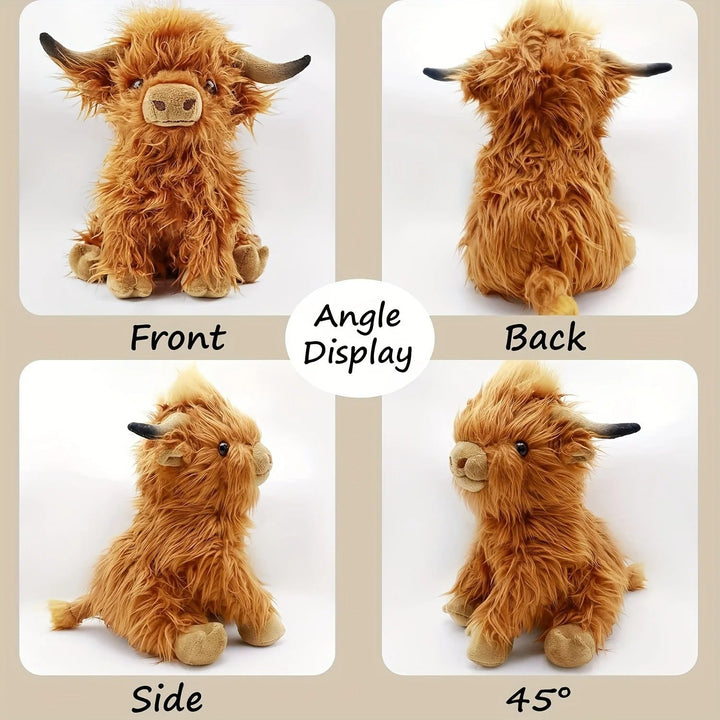 Noxord | Fluffy Highland Cuddle – Soft Cow for Young and Old