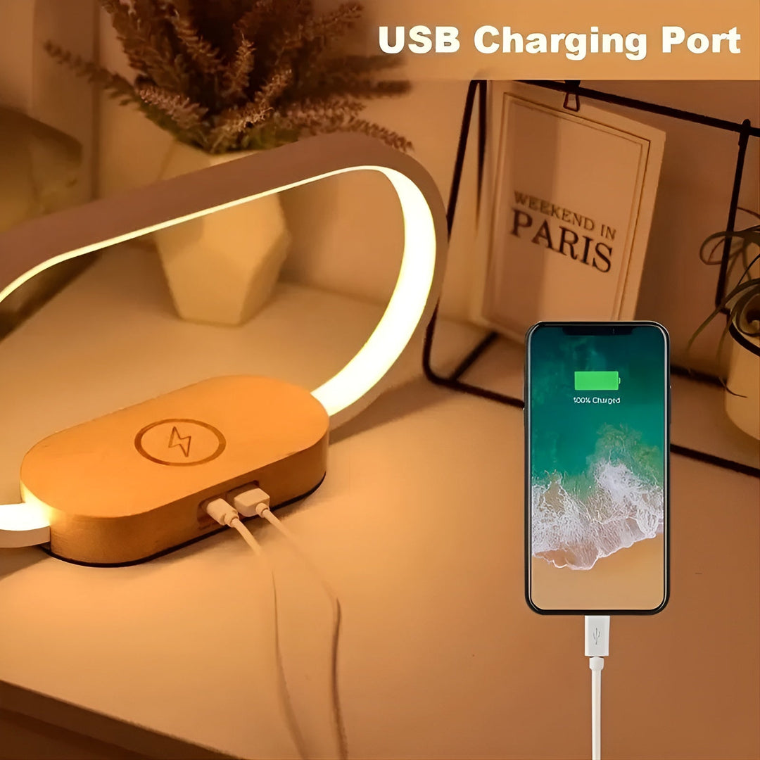 Stylish Multifunctional Lamp with Charging Station and Clock Kalsten