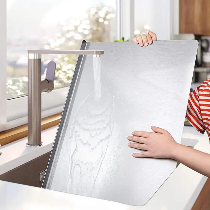 Noxord | High-quality cutting board made of stainless steel with edge – ideal for homemade pizza, pastries, and more!