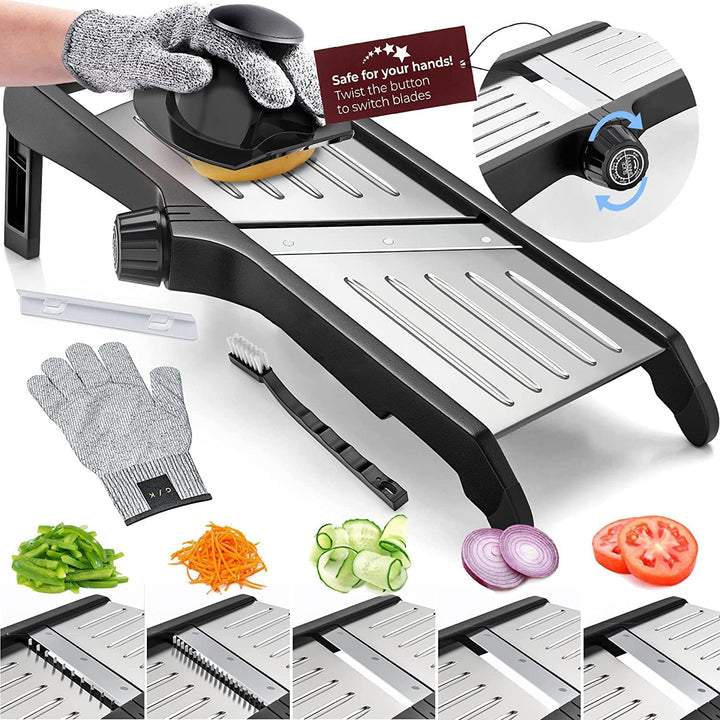 Kalsten | Mandoline with Protective Gloves for Safe Cutting