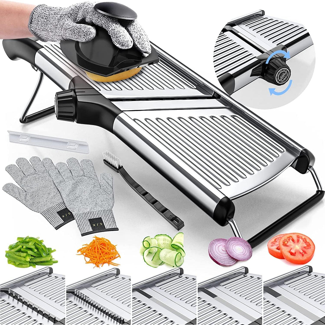 Kalsten | Mandoline with Protective Gloves for Safe Cutting