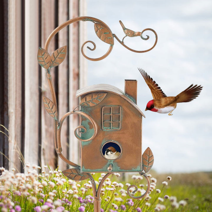 Kalsten | Metal Art Birdhouse on Garden Stake