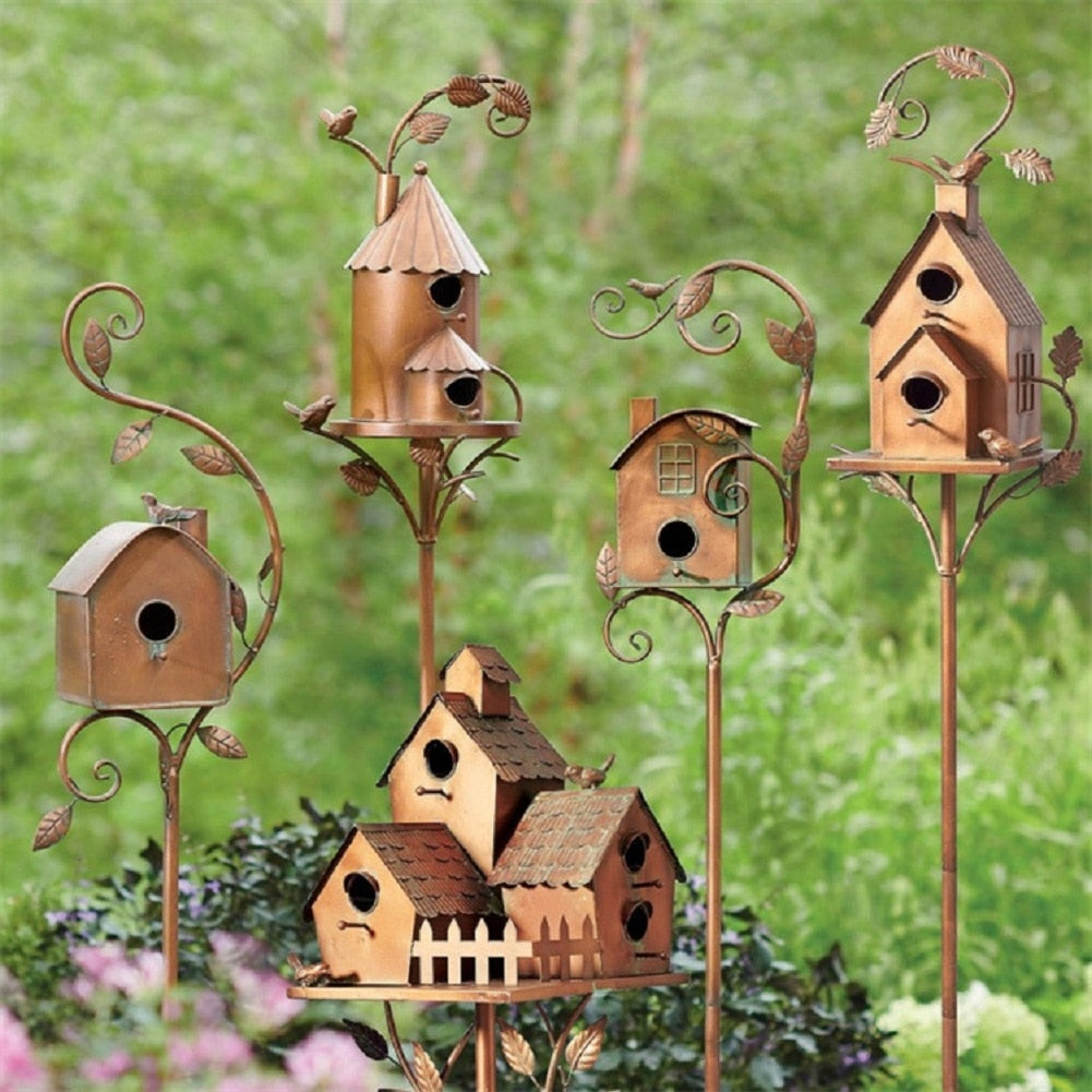 Kalsten | Metal Art Birdhouse on Garden Stake