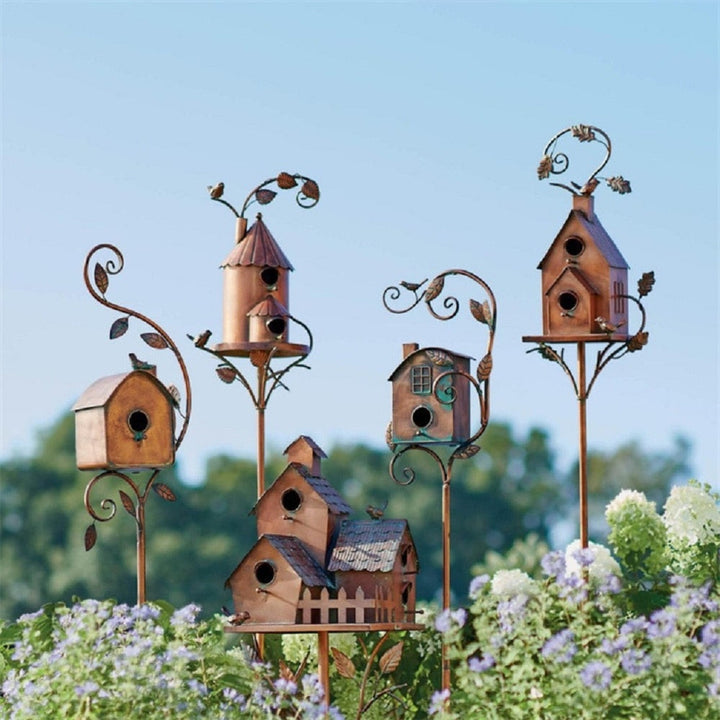 Kalsten | Metal Art Birdhouse on Garden Stake
