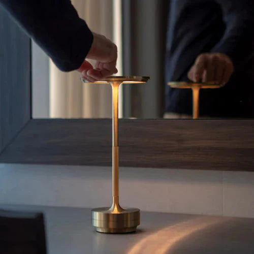 Wireless Gold Metal LED Table Lamp Noxord