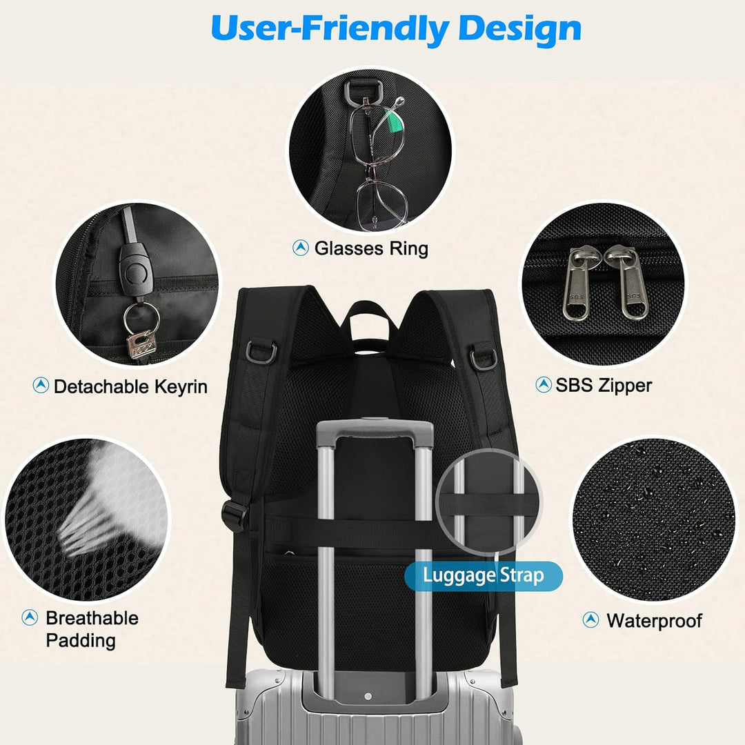 Waterproof Laptop & Lunch Backpack with USB Port – Multi-Compartment Travel Bag | Kalsten