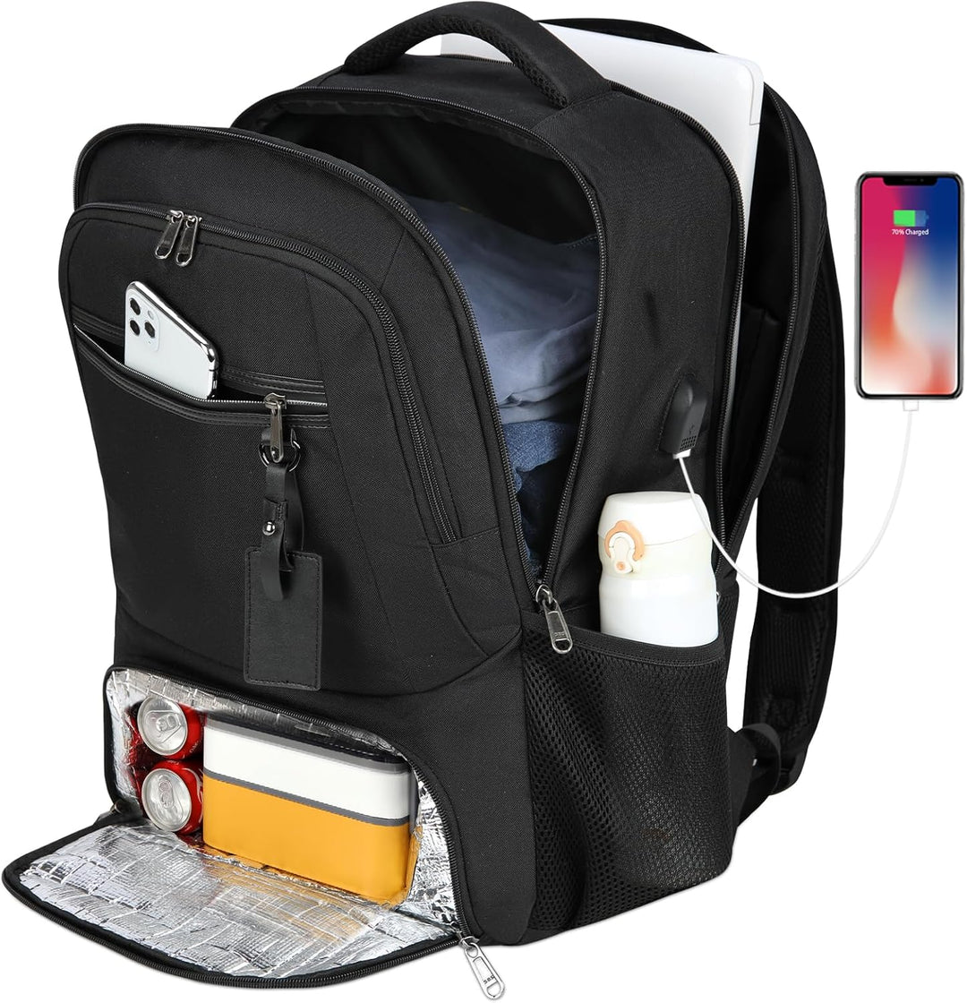 Waterproof Laptop & Lunch Backpack with USB Port – Multi-Compartment Travel Bag | Kalsten