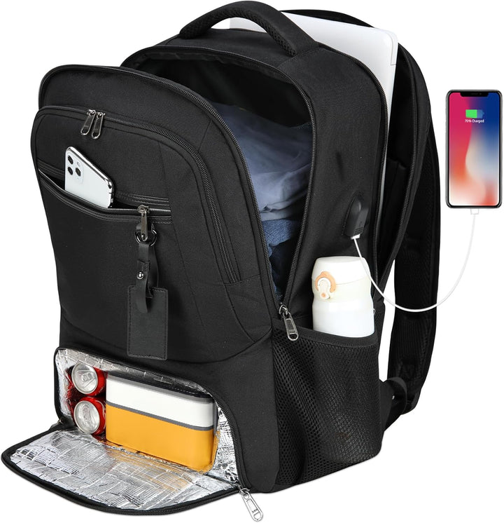 Waterproof Laptop & Lunch Backpack with USB Port – Multi-Compartment Travel Bag | Kalsten