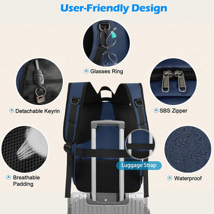 Waterproof Laptop & Lunch Backpack with USB Port – Multi-Compartment Travel Bag | Kalsten