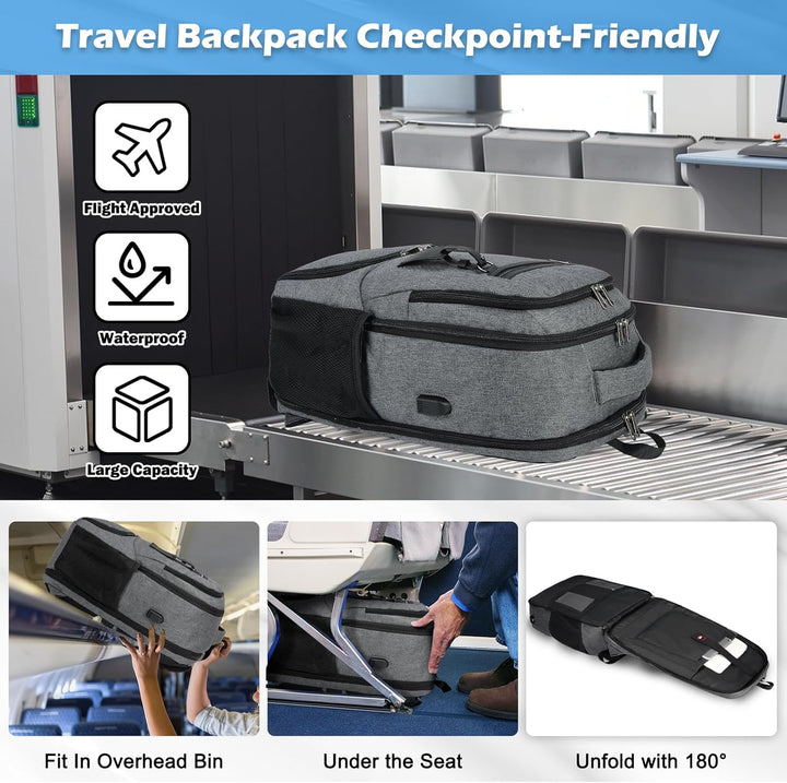 Waterproof Laptop & Lunch Backpack with USB Port – Multi-Compartment Travel Bag | Kalsten