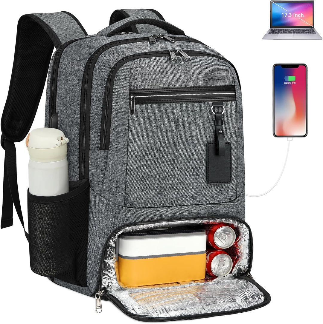 Waterproof Laptop & Lunch Backpack with USB Port – Multi-Compartment Travel Bag | Kalsten