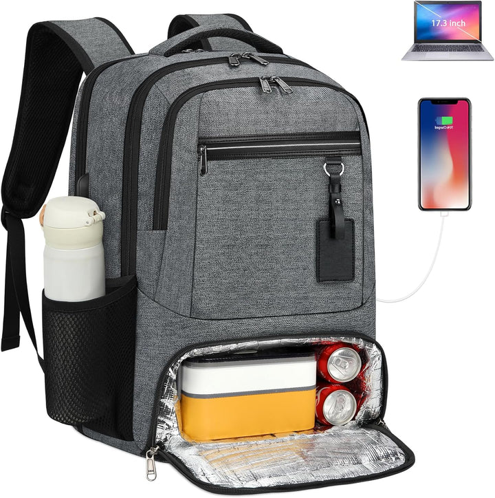 Waterproof Laptop & Lunch Backpack with USB Port – Multi-Compartment Travel Bag | Kalsten