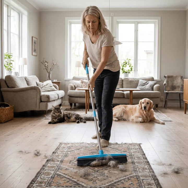 Pet hair remover broom with telescopic handle | Kalsten