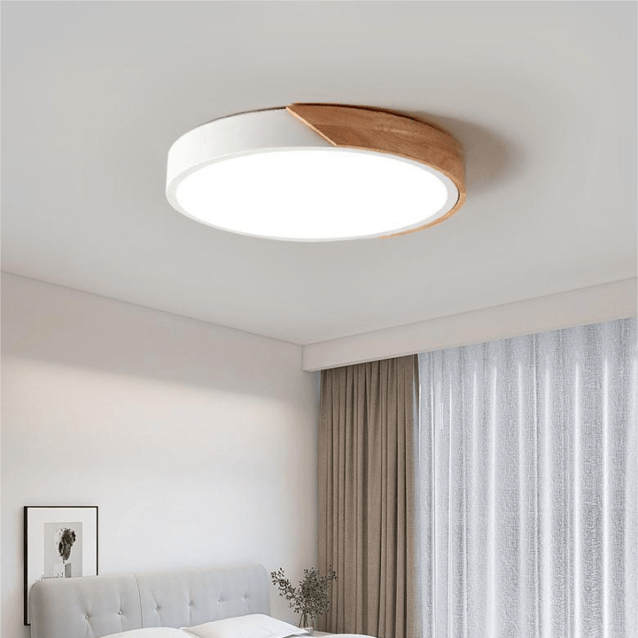 Nordic Wooden LED Ceiling Light (23–30cm)