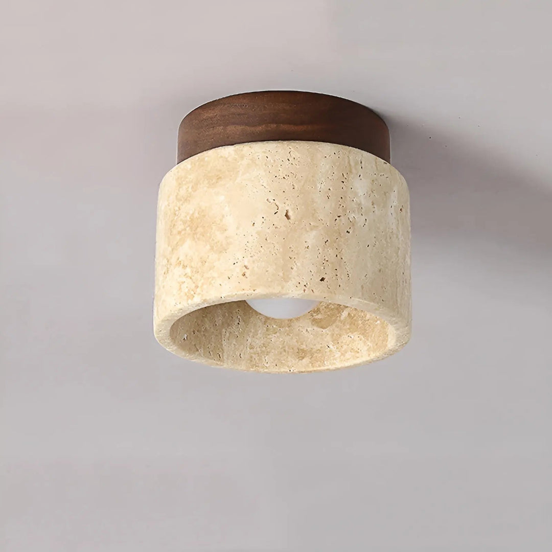 LumiZen Luxe - Japanese Inspired LED Ambient Light with Travertine and Wood Kalsten