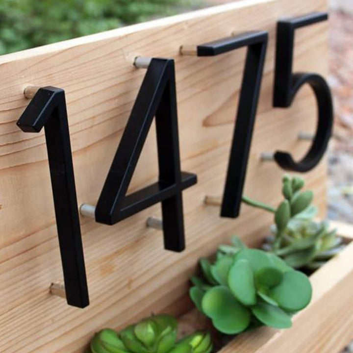 Kalsten | House Numbers Modern Black Metal Floating Style