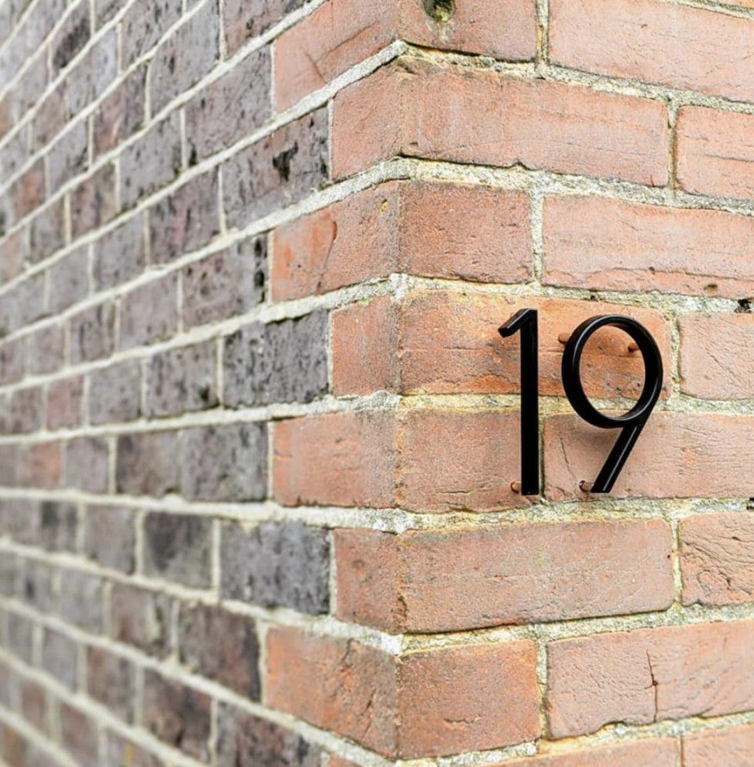 Modern Floating Black Metal House Number Kalsten