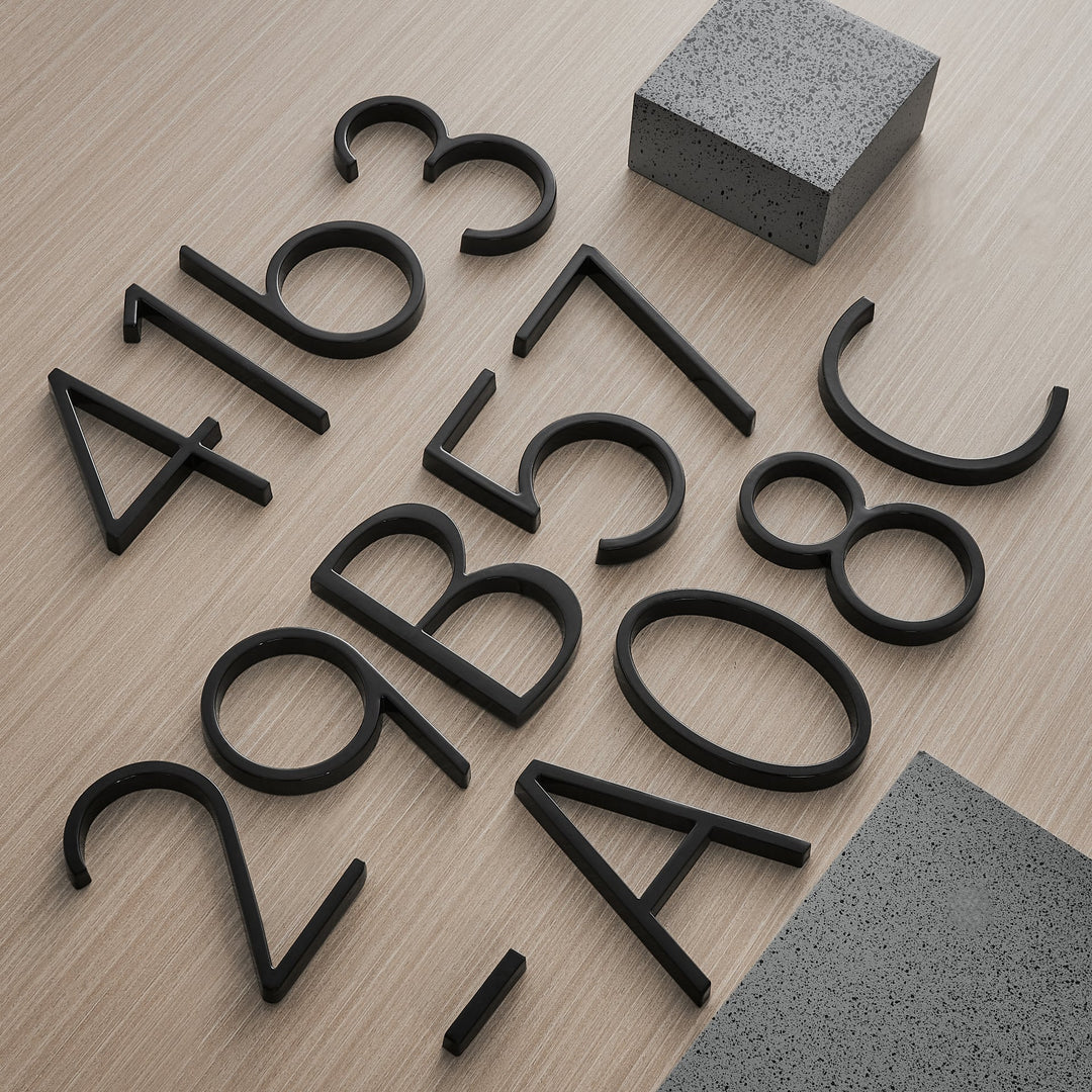 Kalsten | House Numbers Modern Black Metal Floating Style