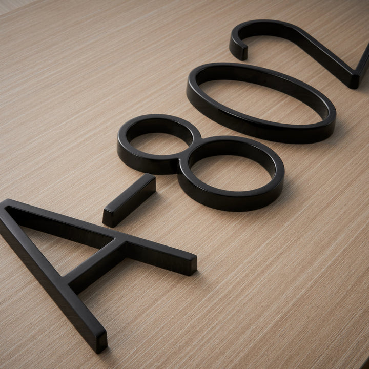 Kalsten | House Numbers Modern Black Metal Floating Style