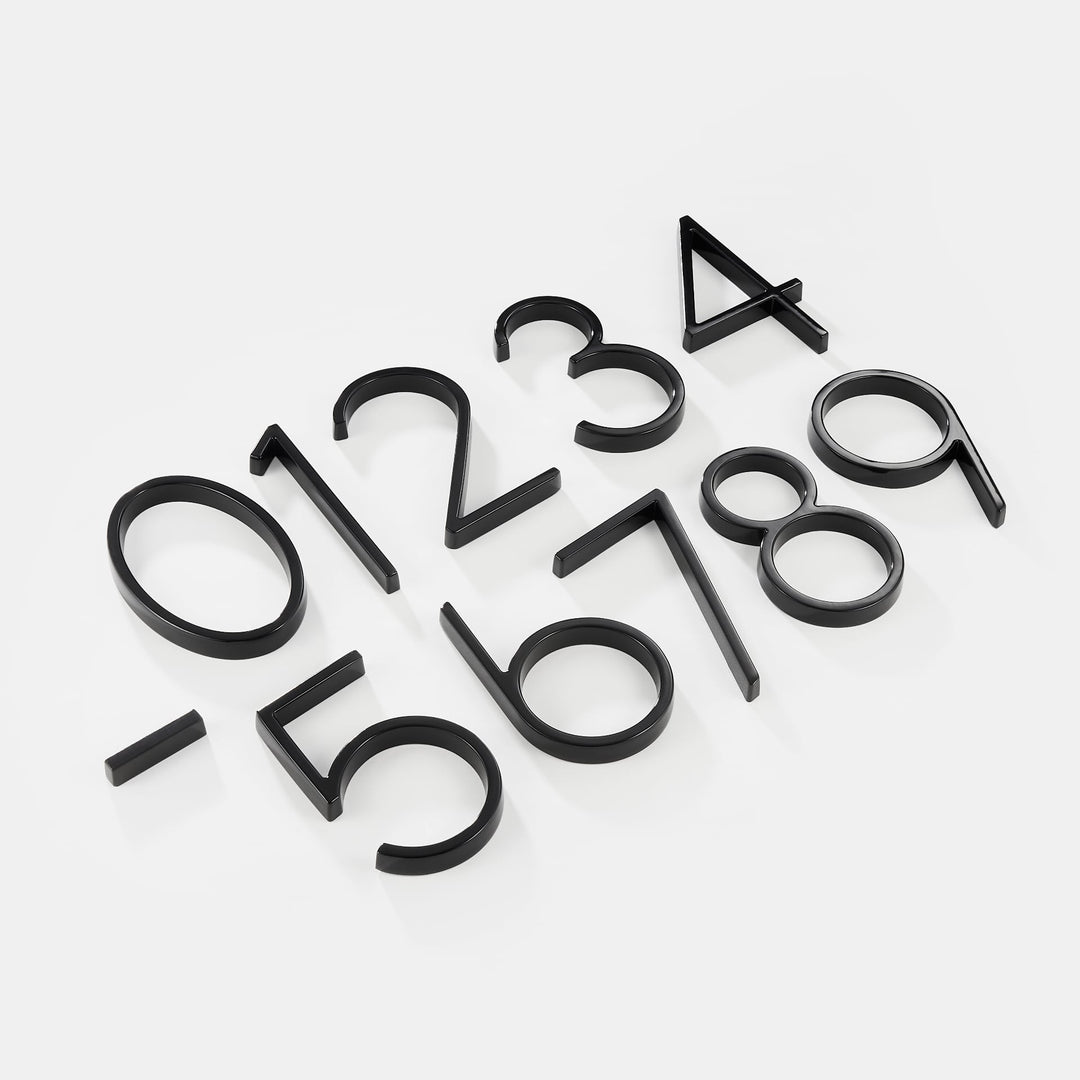 Modern Floating Black Metal House Number Kalsten