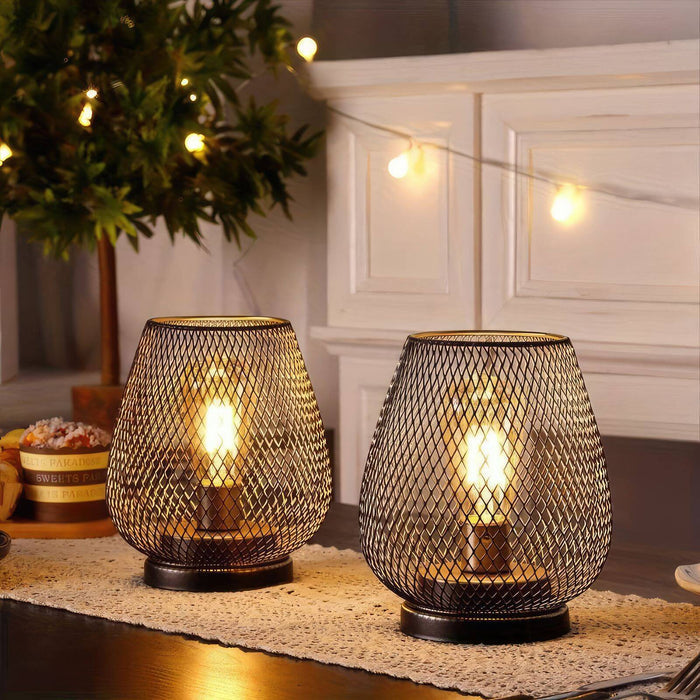AuroraMesh Table Lamp Set – Industrial Style with Warm Ambient Lighting | Kalsten