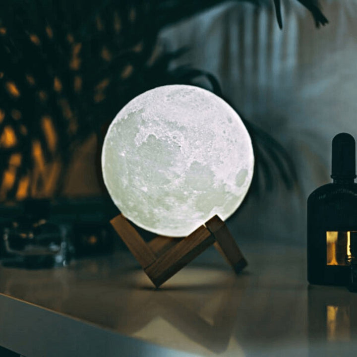 Kalsten | Magical Moon Lamp - with Wireless Touch Control and Wooden Stand