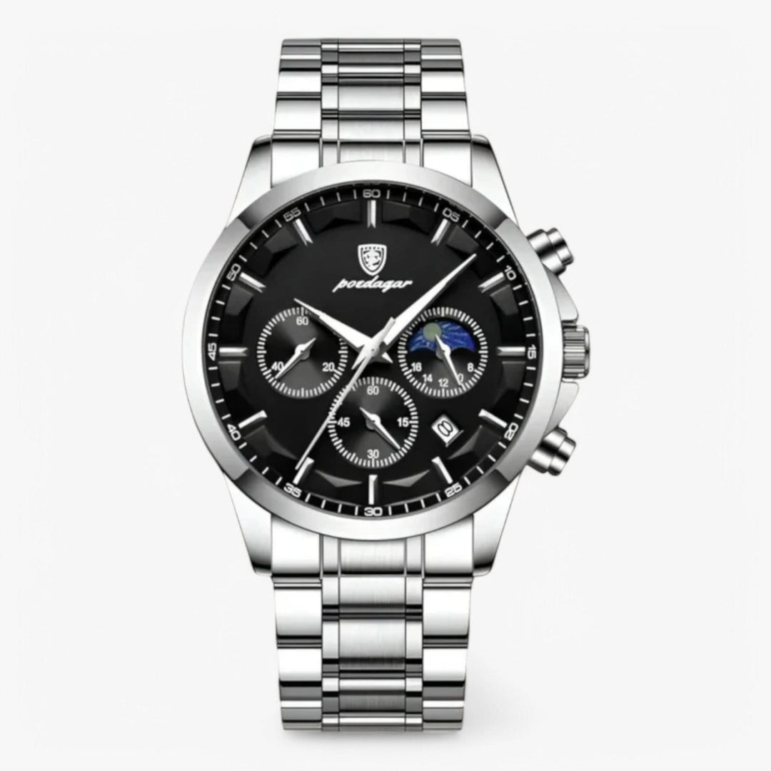 Kalsten | Men’s Leather Strap Chronograph Watch with Date