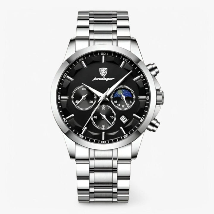 Kalsten | Men’s Leather Strap Chronograph Watch with Date