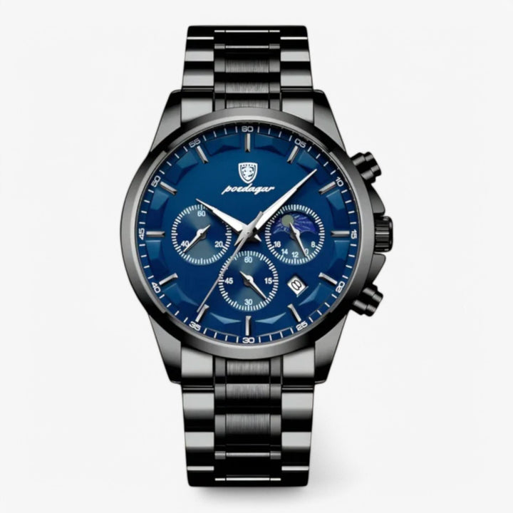 Kalsten | Men’s Leather Strap Chronograph Watch with Date