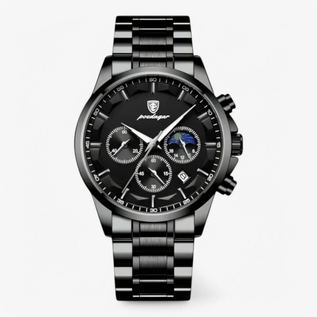 Kalsten | Men’s Leather Strap Chronograph Watch with Date