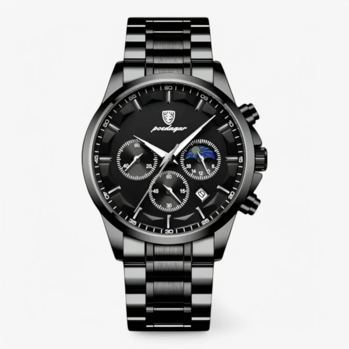 Kalsten | Men’s Leather Strap Chronograph Watch with Date