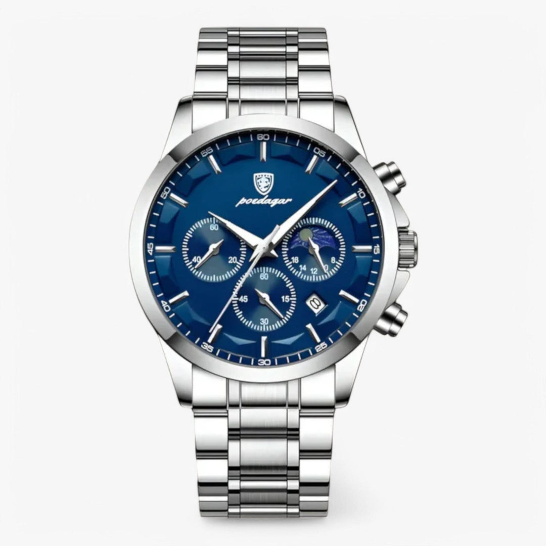 Kalsten | Men’s Leather Strap Chronograph Watch with Date