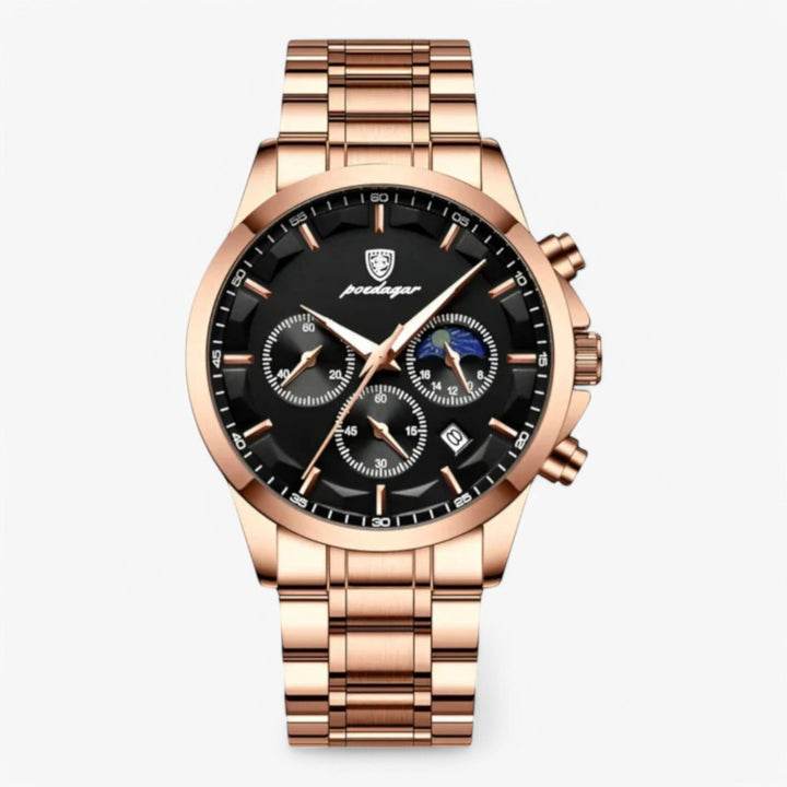 Kalsten | Men’s Leather Strap Chronograph Watch with Date