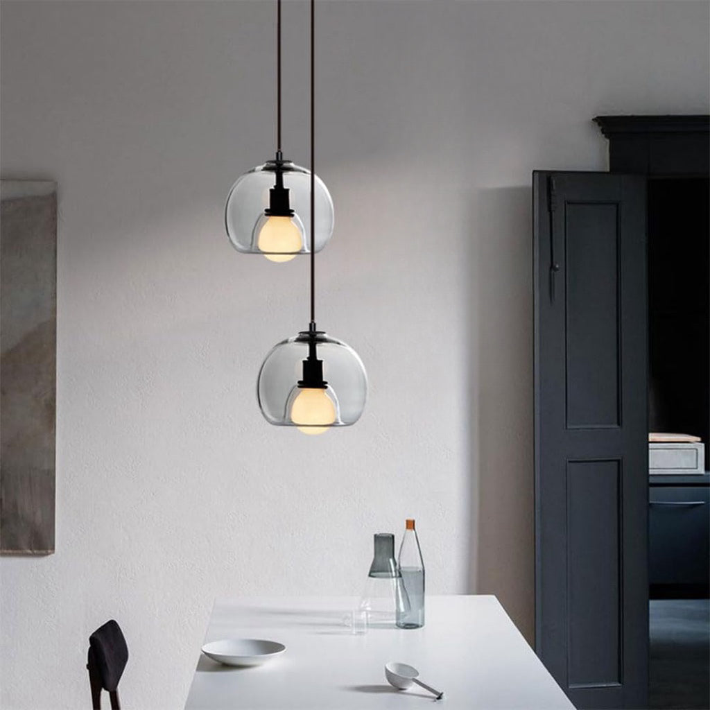 Handblown Stained Glass Orb Pendant Light Lampshade | Kalsten