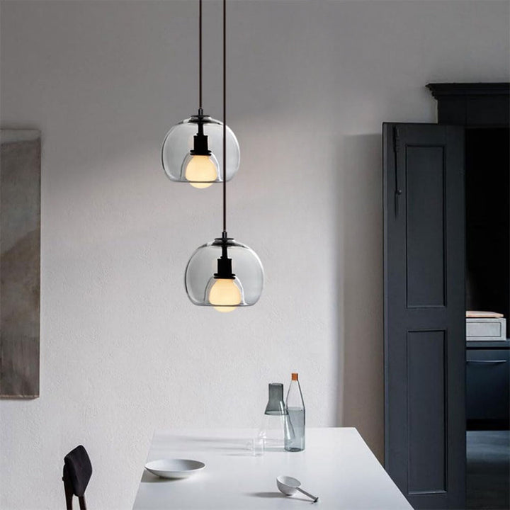 Handblown Stained Glass Orb Pendant Light Lampshade | Kalsten