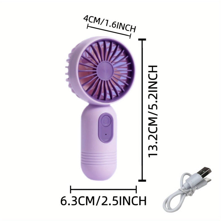 1PC Mini Portable Fan, USB Rechargeable, With 3 Speeds - Handheld Fan For Men And Women - Perfect For Office, Outdoor, Travel, And Camping | Kalsten