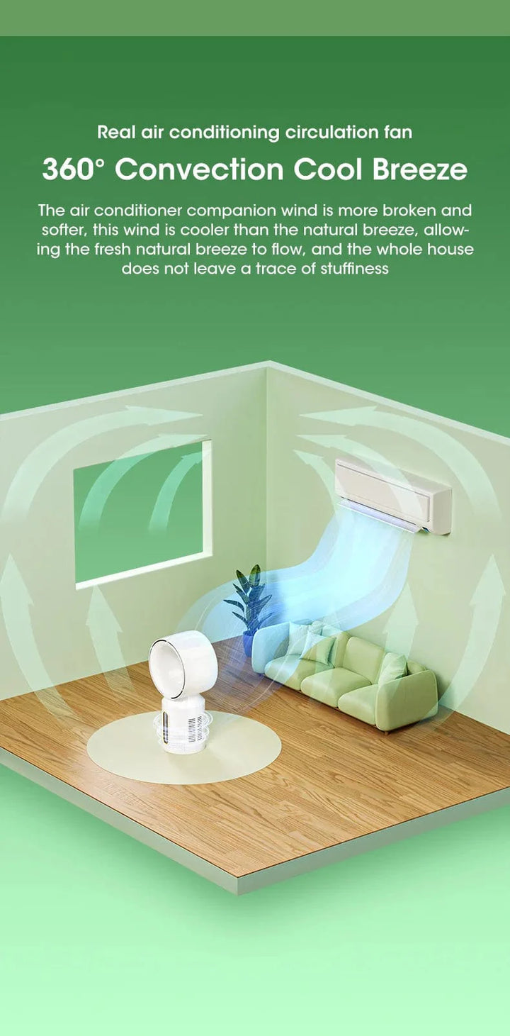 Desktop Bladeless Electric Fan Table Fan 5 Speed Tower Fan For Baby Cooler Air Conditioner USB Rechargeable Cooler Fan | Kalsten
