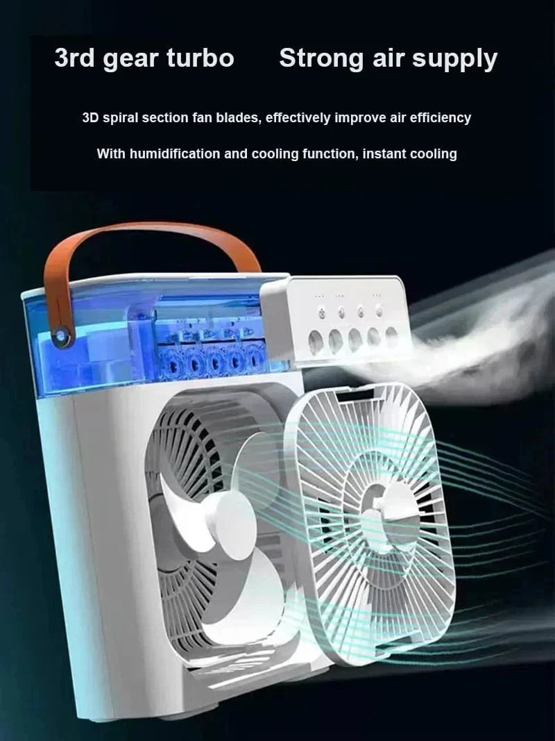 New 3 In 1 Fan Air Conditioner Household Mini Air Cooler LED Night Light Portable Humidifier Air Adjustment Fan Office Home Fan | Kalsten