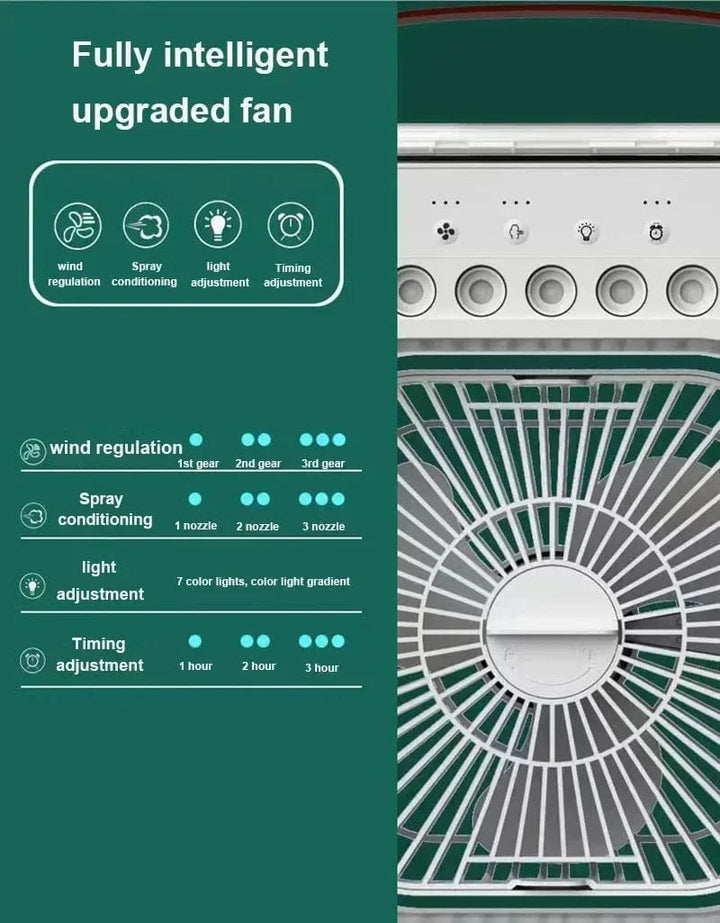New 3 In 1 Fan Air Conditioner Household Mini Air Cooler LED Night Light Portable Humidifier Air Adjustment Fan Office Home Fan | Kalsten